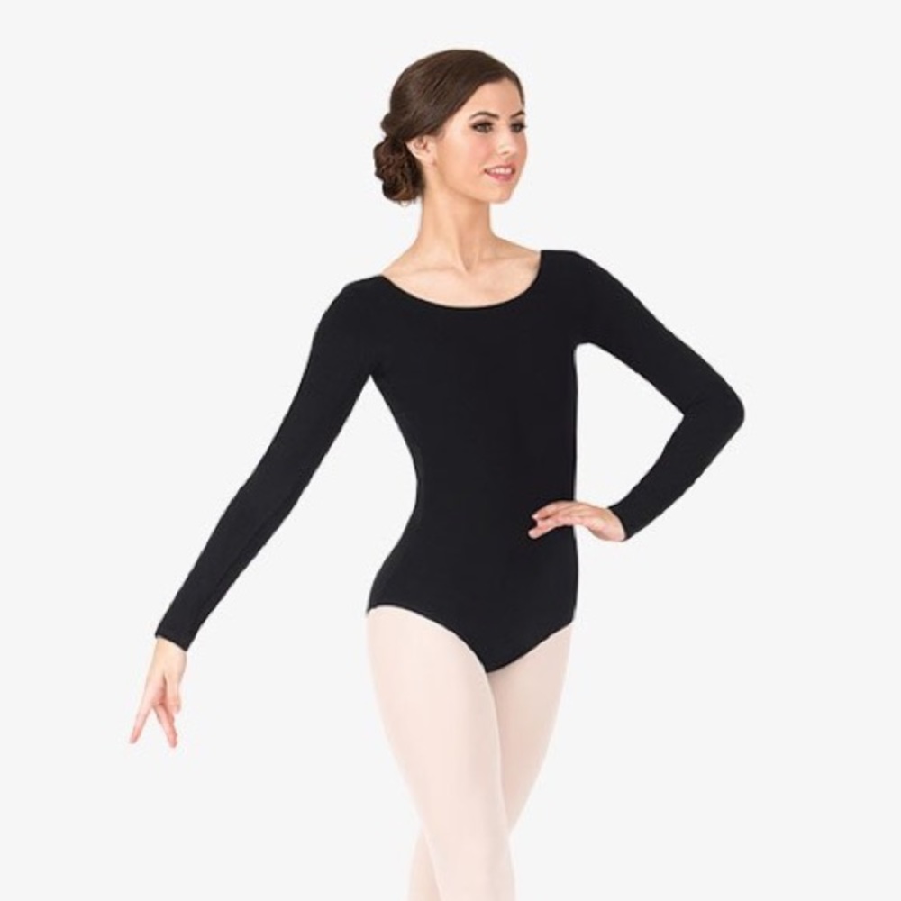 Capezio scoop neck high back full sleeve leotard